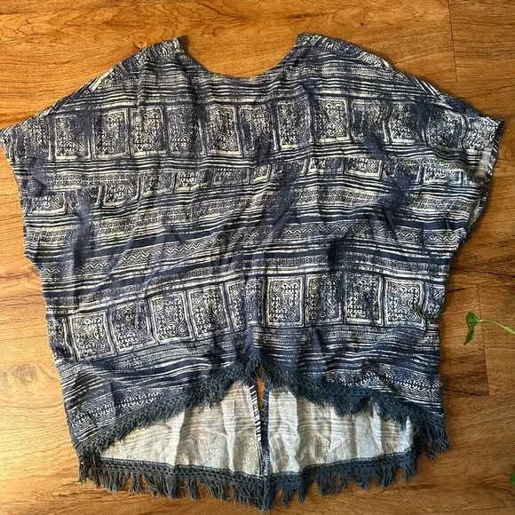 Roxy One Size Open Front Kimono Fringe Cardigan - Picture 2 of 7